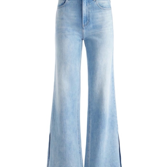 Alice + Olivia Light Blue Wide Leg Jeans - Picture 1 of 4